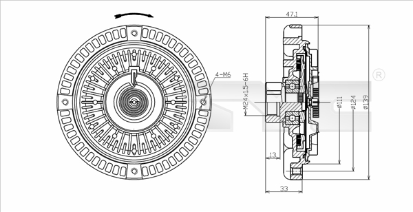 Сцепление, вентилятор радиатора - 802-0058 TYC