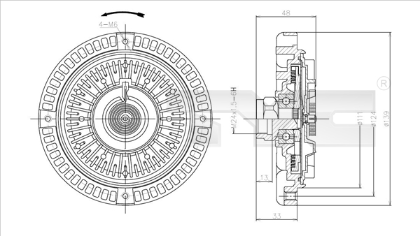 Сцепление, вентилятор радиатора - 802-0060 TYC
