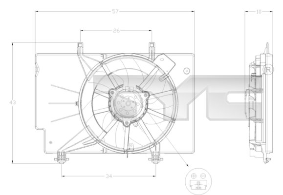 Ventola, Raffreddamento motore - 810-0042 TYC