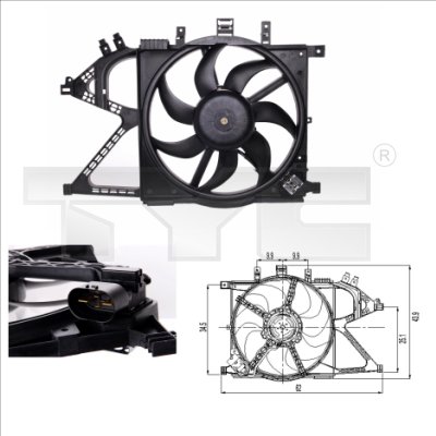 Ventola, Raffreddamento motore - 825-0007 TYC