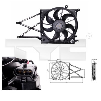 Ventola, Raffreddamento motore - 825-0011 TYC