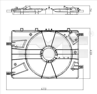Support, cooling fan - 825-0016-1 TYC