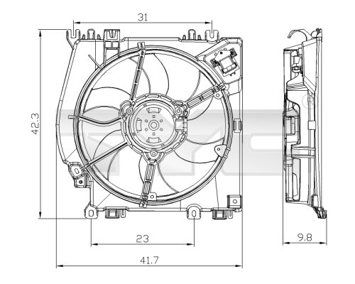 Fan, radiator - 828-0001 TYC