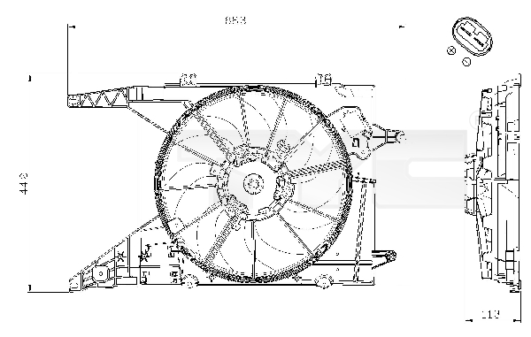 Fan, radiator - 828-0002 TYC
