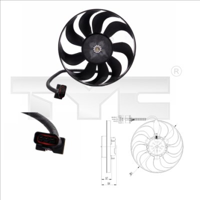 Fan, radiator - 837-0001 TYC