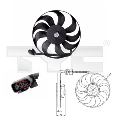 Ventola, Raffreddamento motore - 837-0006 TYC