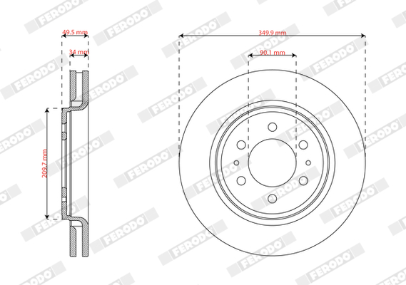 Brake Disc - DDF2363C-1 FERODO