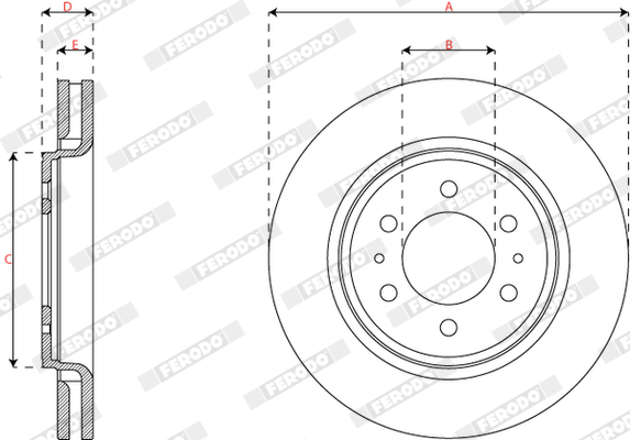 Brake Disc - DDF2363C-1 FERODO