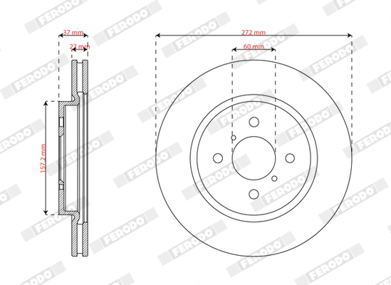 Brake Disc - DDF2376C FERODO