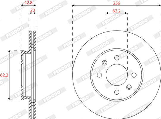 Brake Disc - DDF2660C FERODO