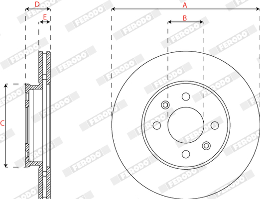 Brake Disc - DDF2660C FERODO