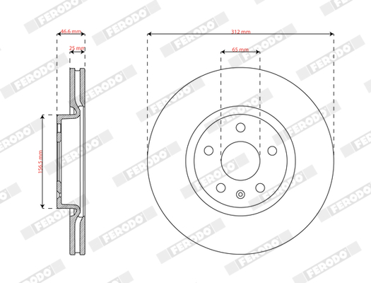 Brake Disc - DDF2702C FERODO