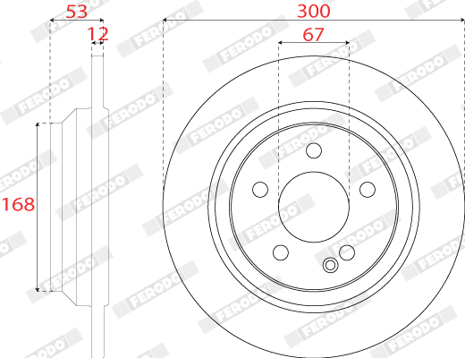 Brake Disc - DDF2764C FERODO