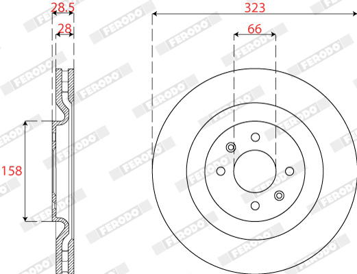 Brake Disc - DDF2784C FERODO
