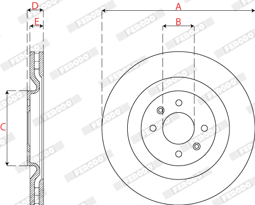Brake Disc - DDF2784C FERODO