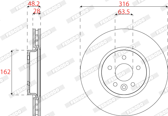 Brake Disc - DDF2794C FERODO