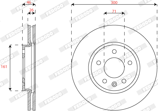 Brake Disc - DDF2811C FERODO