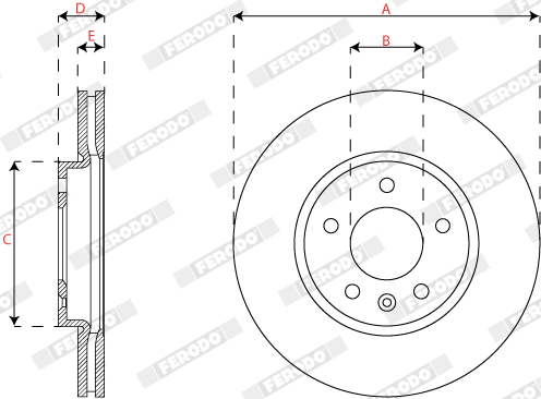 Brake Disc - DDF2811C FERODO
