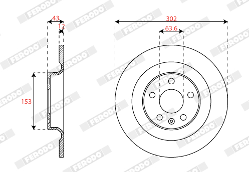 Brake Disc - DDF2827C FERODO