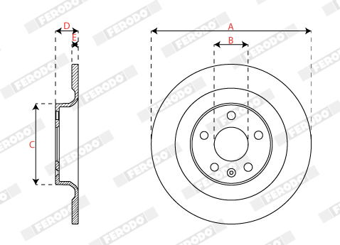 Brake Disc - DDF2827C FERODO