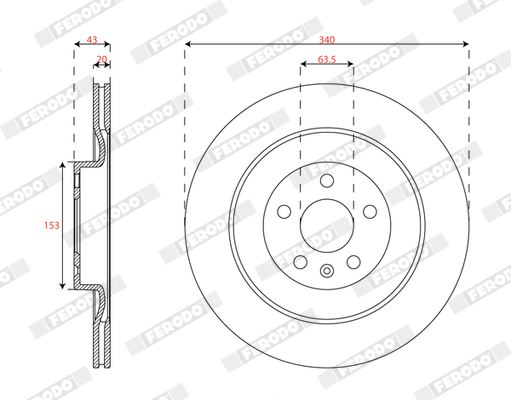 Brake Disc - DDF2844C FERODO