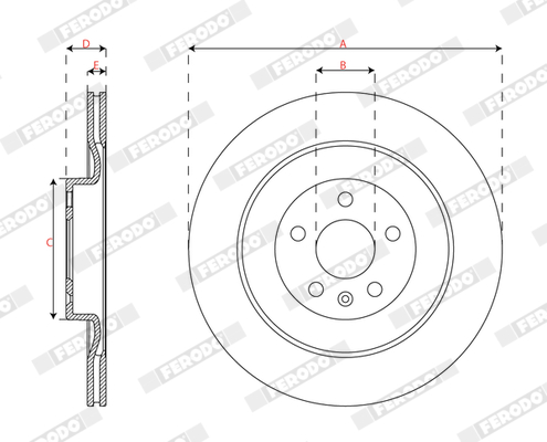 Brake Disc - DDF2844C FERODO