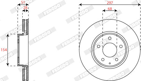 Brake Disc - DDF2849C FERODO