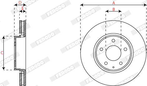 Brake Disc - DDF2849C FERODO