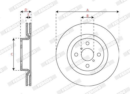 Brake Disc - DDF2851C FERODO