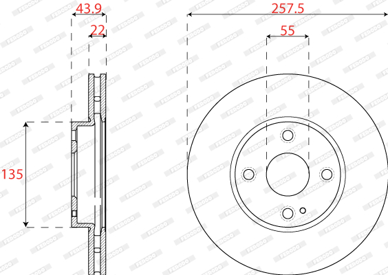 Brake Disc - DDF2861C FERODO