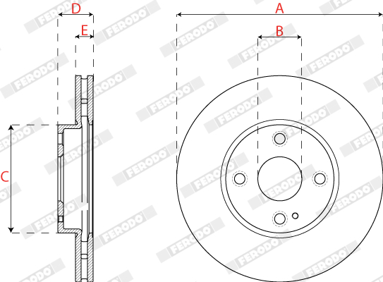 Brake Disc - DDF2861C FERODO