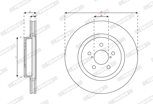 Brake Disc - DDF2863C FERODO