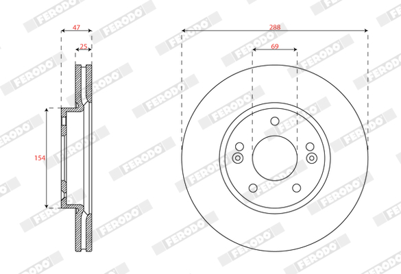 Brake Disc - DDF2928C FERODO