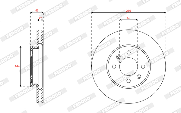 Brake Disc - DDF2982C FERODO