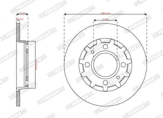 Brake Disc - DDF2985C FERODO