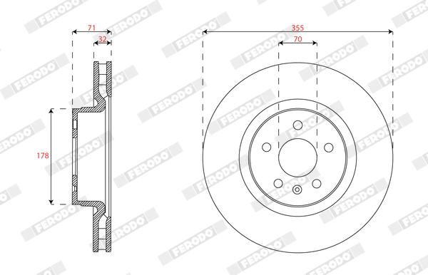 Brake Disc - DDF3013C-1 FERODO