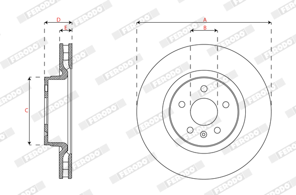 Brake Disc - DDF3013C-1 FERODO