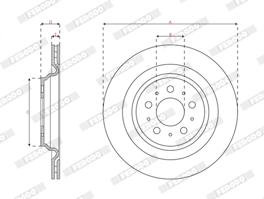Brake Disc - DDF3016C-1 FERODO