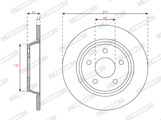 Brake Disc - DDF3022C FERODO