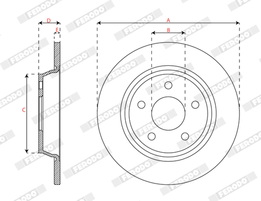 Brake Disc - DDF3022C FERODO