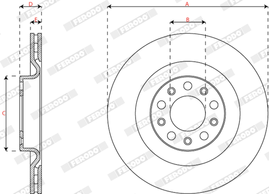 Brake Disc - DDF3038C FERODO