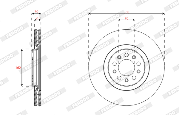 Brake Disc - DDF3040C-1 FERODO