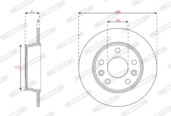 Brake Disc - DDF3045C FERODO