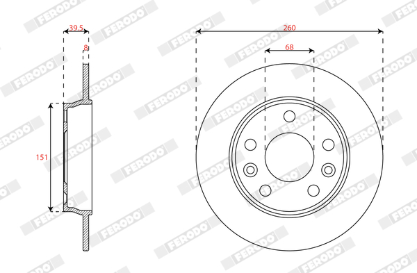 Brake Disc - DDF3046C FERODO
