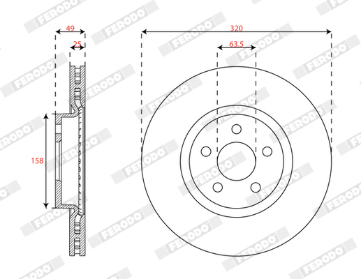 Brake Disc - DDF3053C FERODO