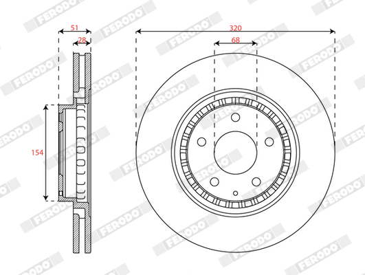 Brake Disc - DDF3070C FERODO