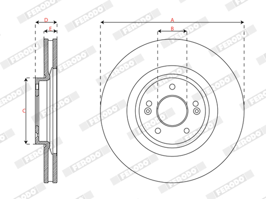 Brake Disc - DDF3074C FERODO