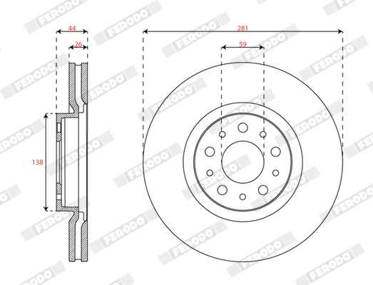 Brake Disc - DDF3075C FERODO