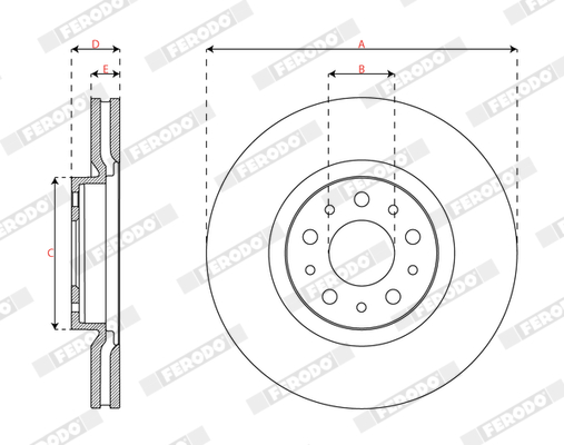Brake Disc - DDF3075C FERODO