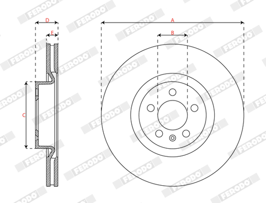 Brake Disc - DDF3080C FERODO